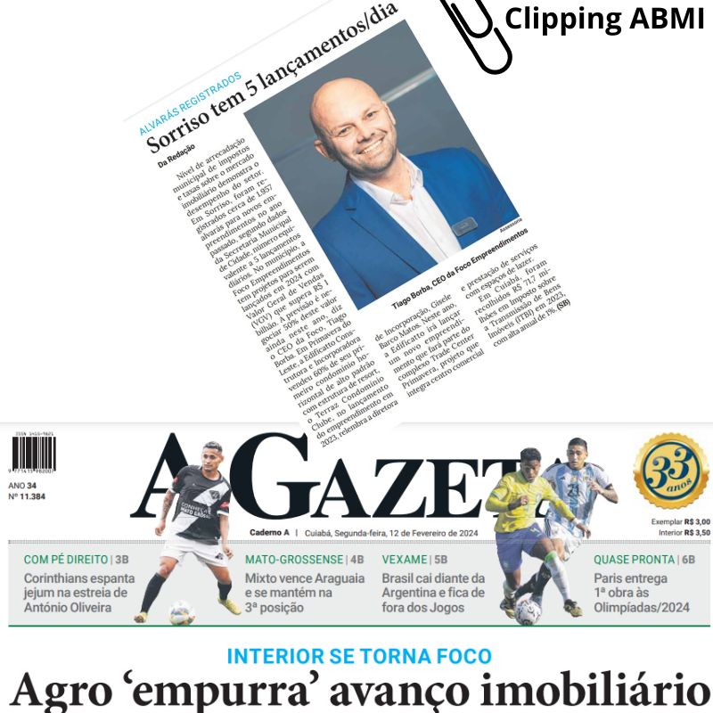 Clipping ABMI seleciona aqui as mais relevantes presenças da Associação Brasileira do Mercado Imobiliário na mídia nacional